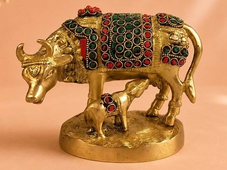 Brass Cow Statue