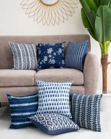 Hand Block Printed Cushion Cover