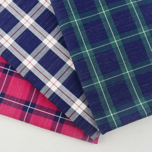 Indigo checks fabric