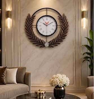 Leaf Crest Roman Wall Clock