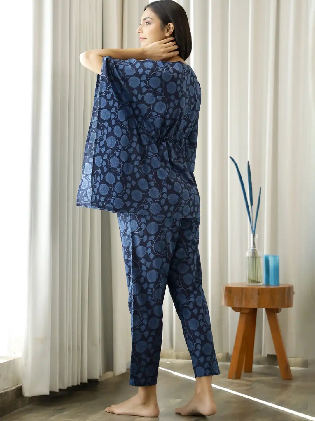 Print kaftan women night sleep wear