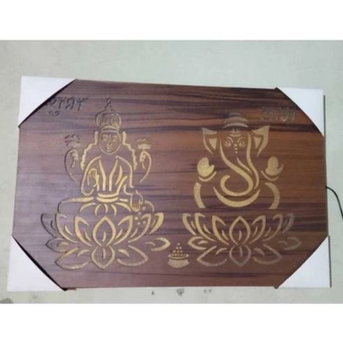 LED Laxmi Ganesh Leser Cutting Board Frame
