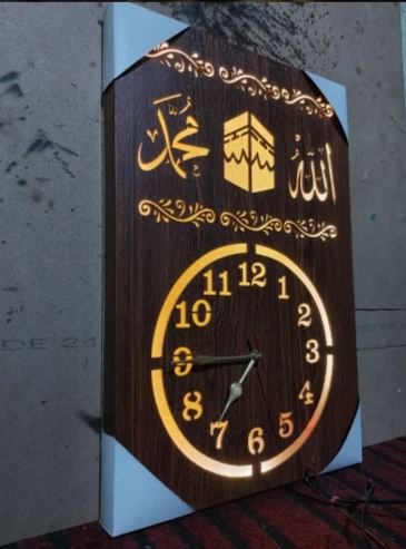 Wooden led Wall hanging clock home decorative