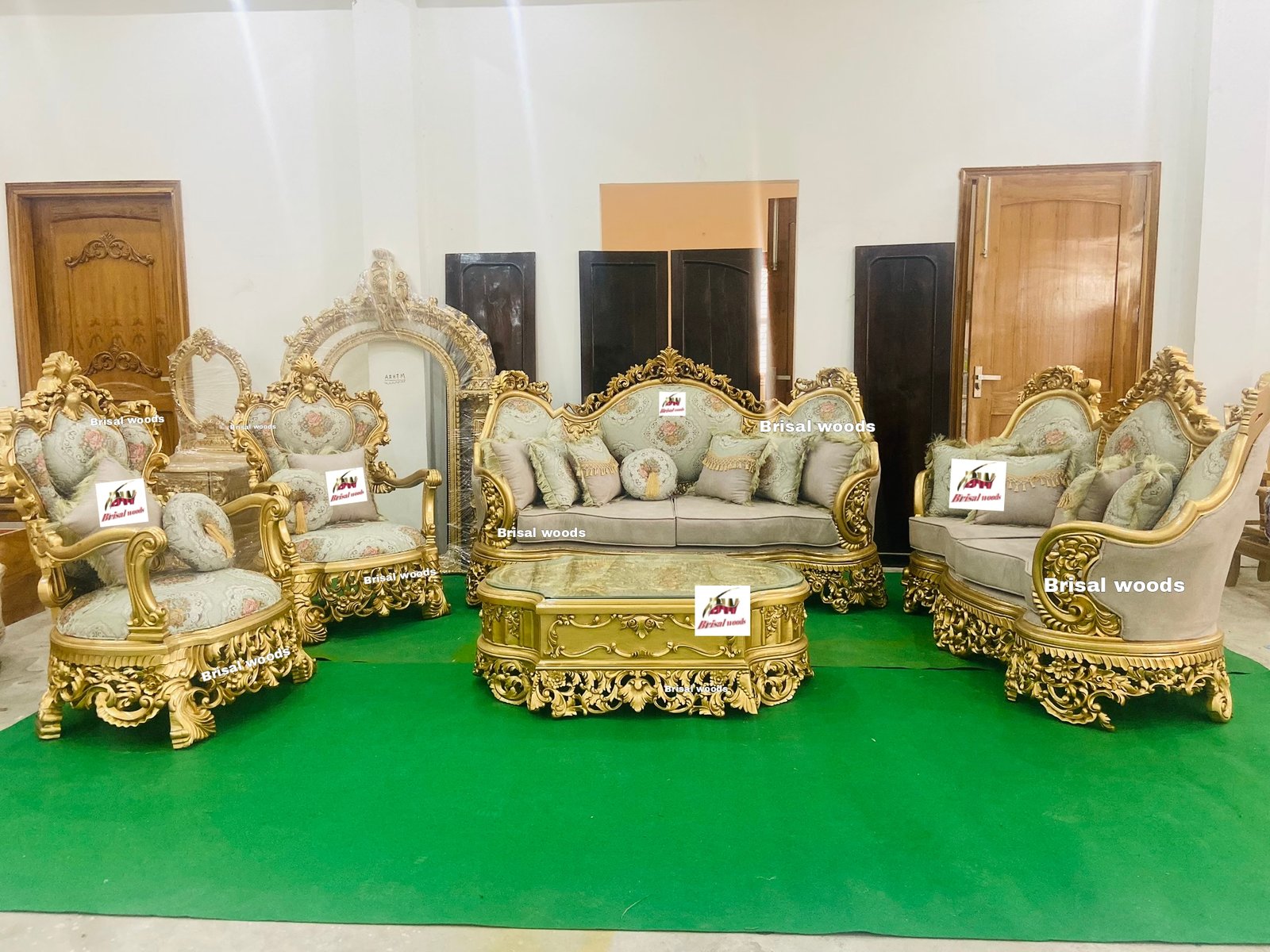 Antique carved sofa set