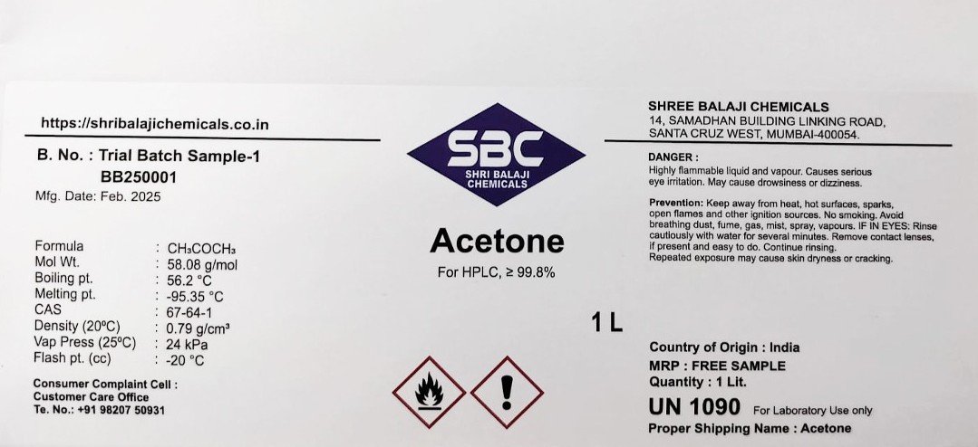 Acetone HPLC