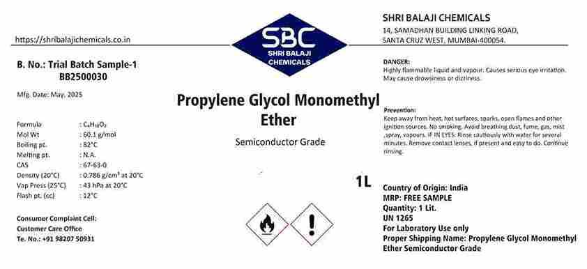 Propylene Glycol Monomethyl Ether Semiconductor Grade