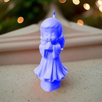 Blue-Green Floral Square Soy Wax Candle