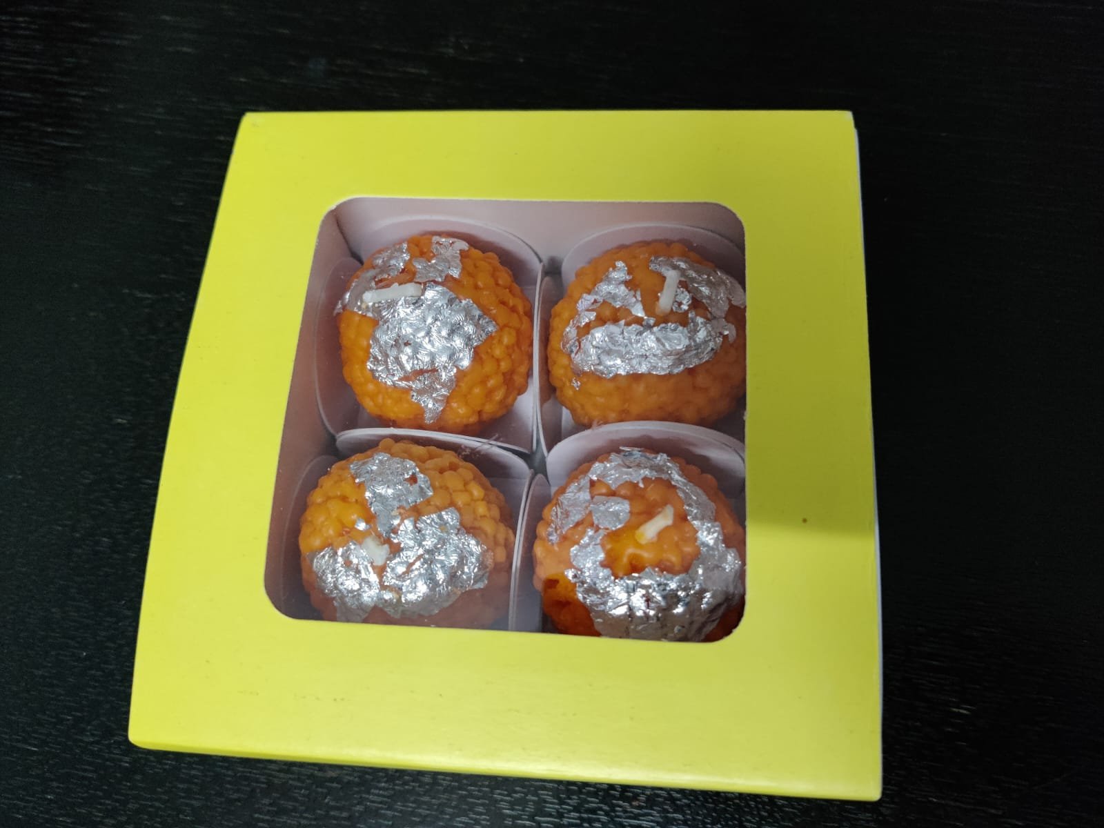 Decorative box With Laddu Candles 