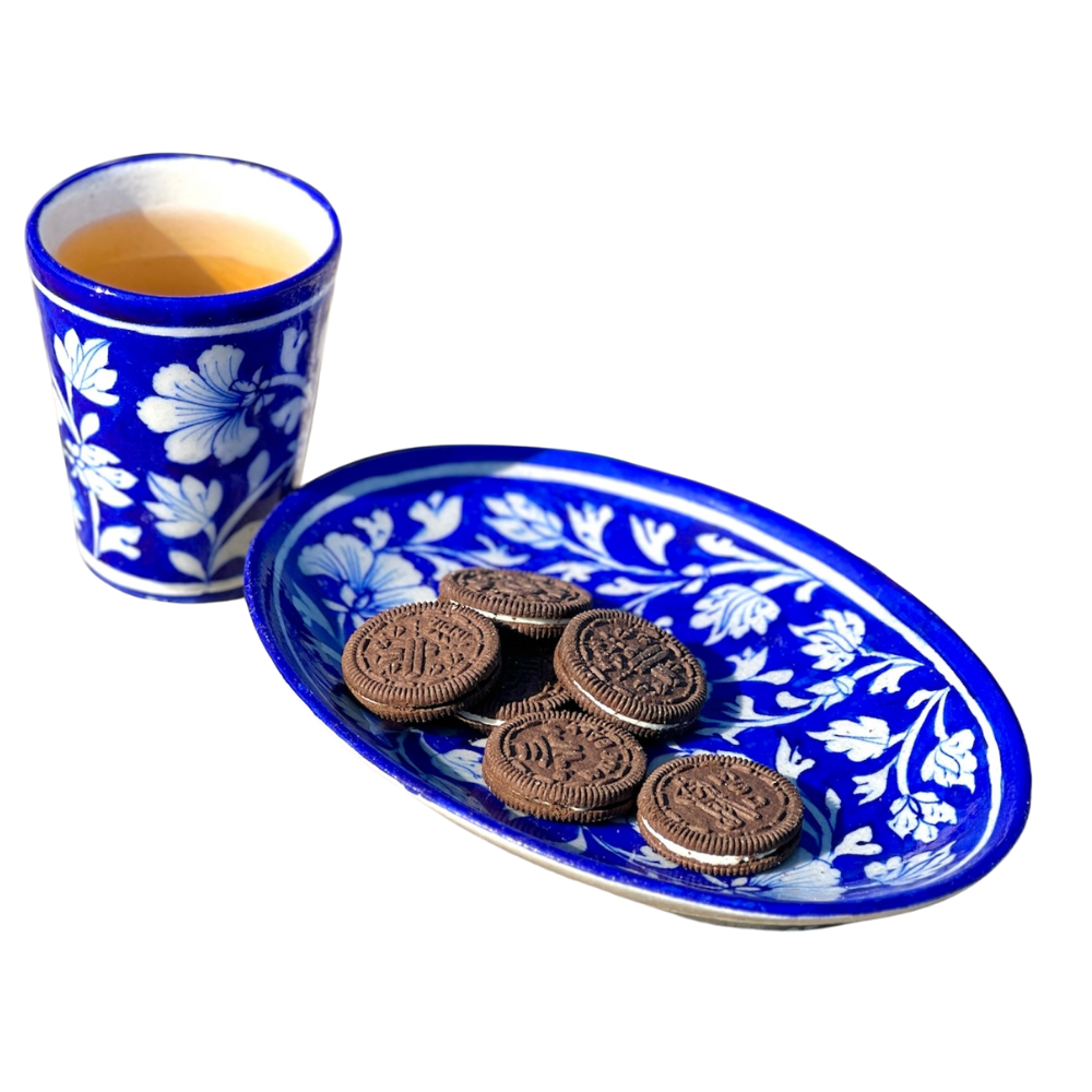Oval tray and mug