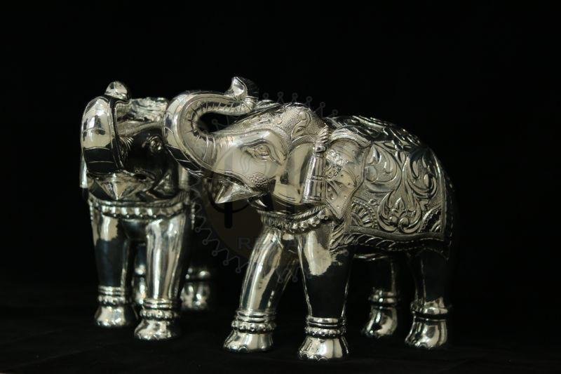 Raised Trunk Ornamental Elephant Pair