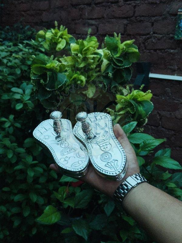 Miniature Silver Paduka Pair