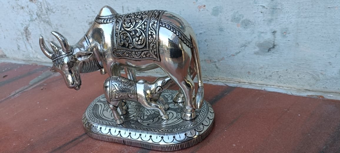 Pure Silver Kamdhenu Cow
