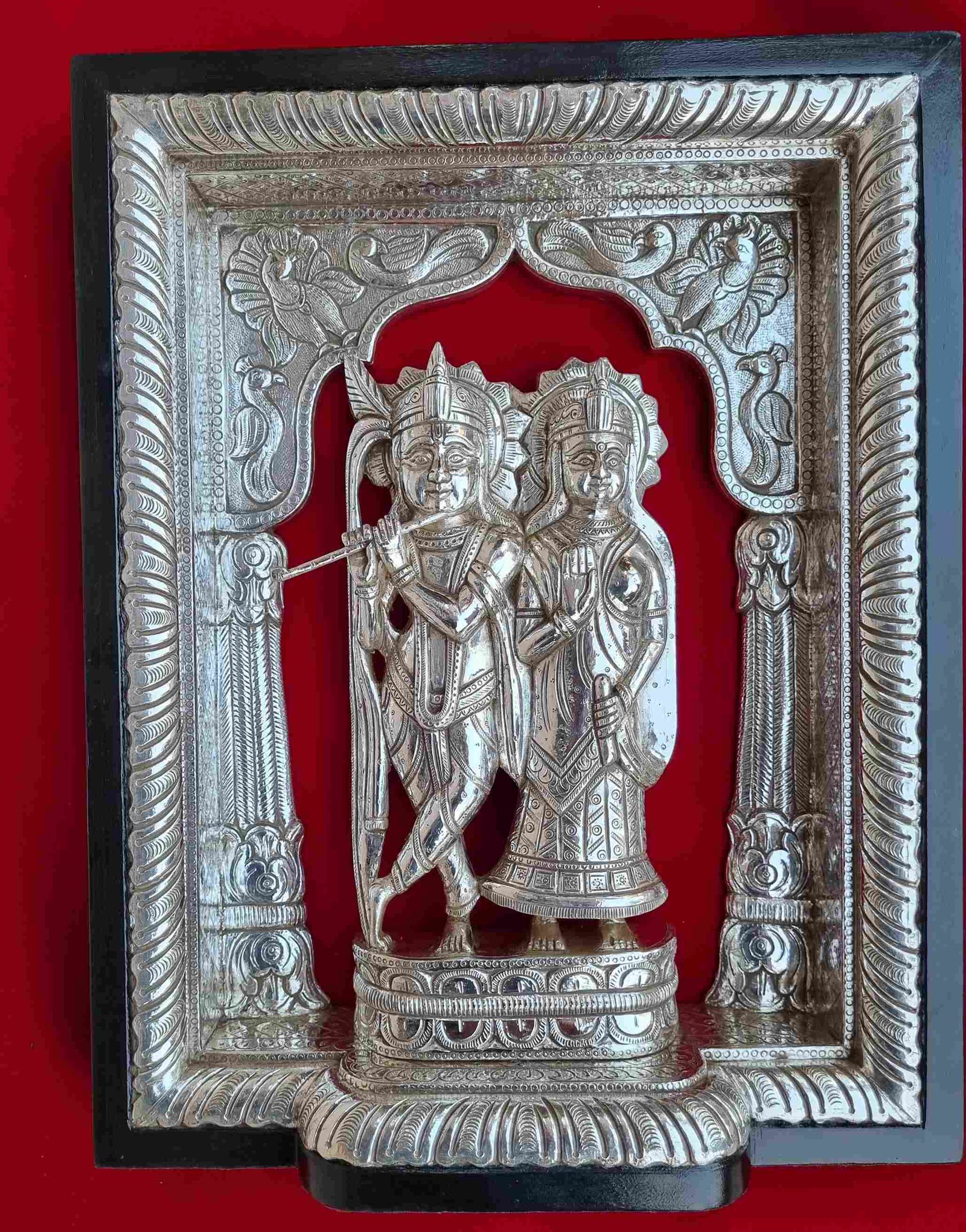 Silver Plated Radha Krishna Statues