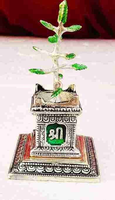 Antique German silver big size exclusive Tulsi vrindavan 6.5 inch
